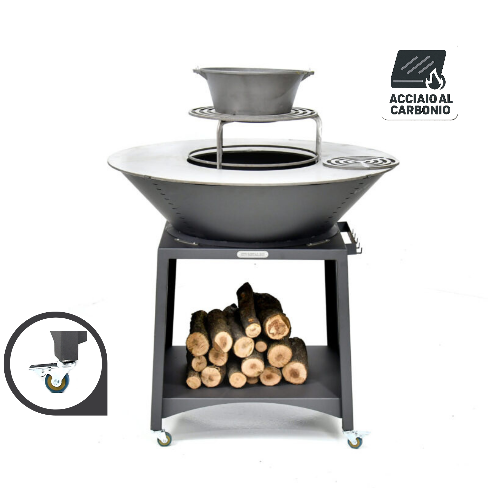 Braciere Ø100 S Piano Cottura in Acciaio al Carbonio