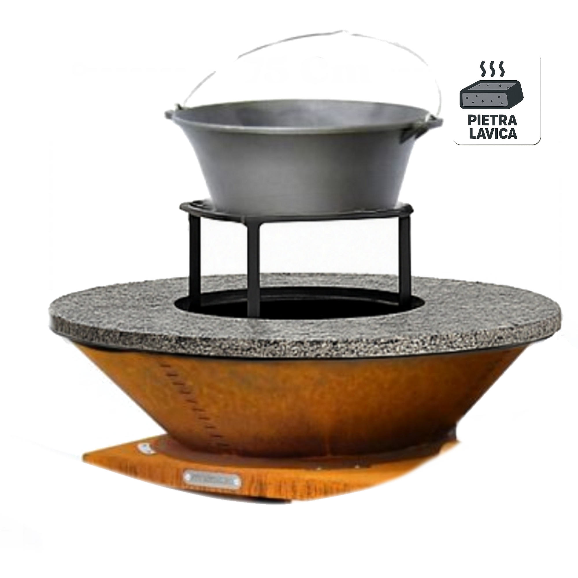 Braciere Ø75 / il Cono Corten/ Pietra Lavica