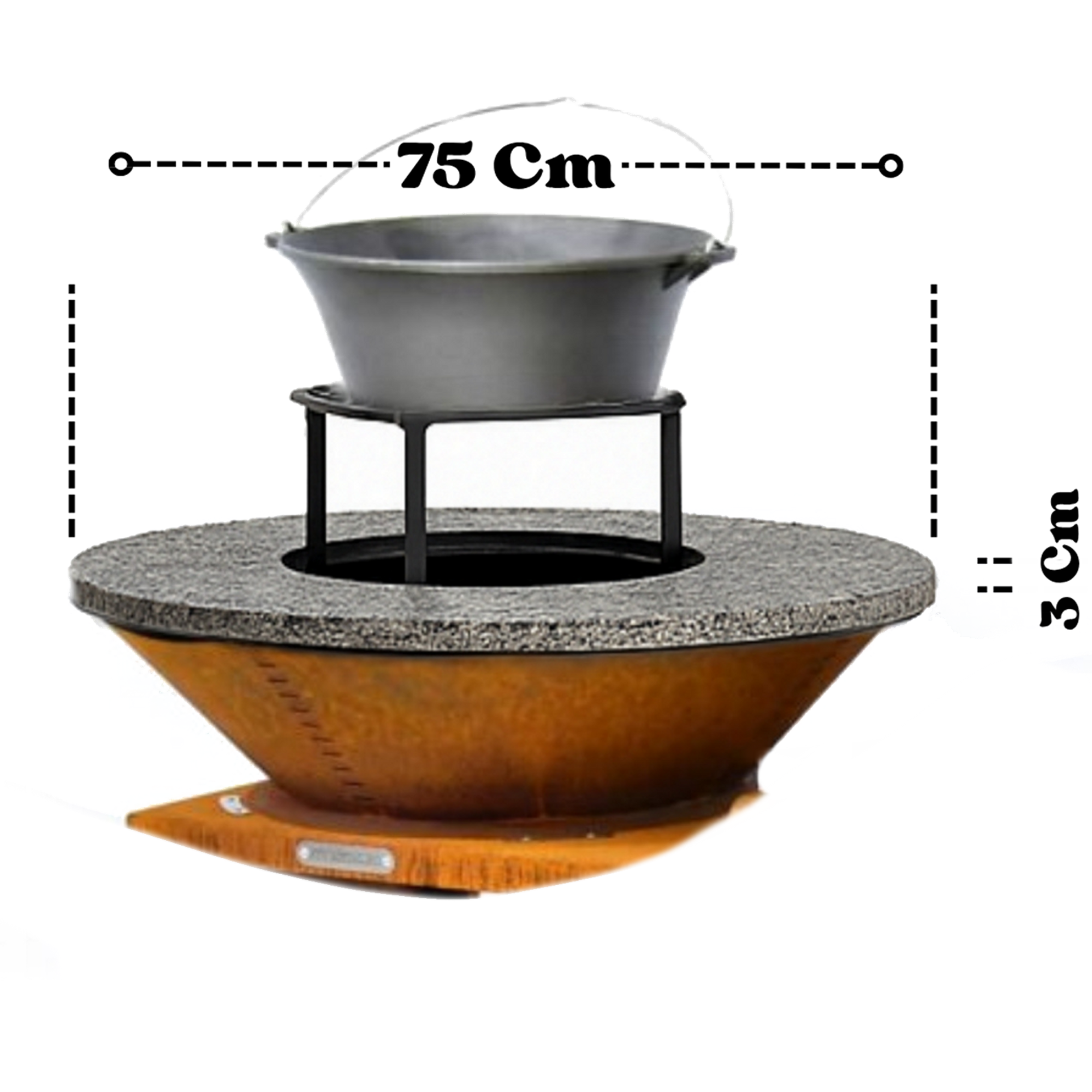 Braciere Ø75 / il Cono Corten/ Pietra Lavica