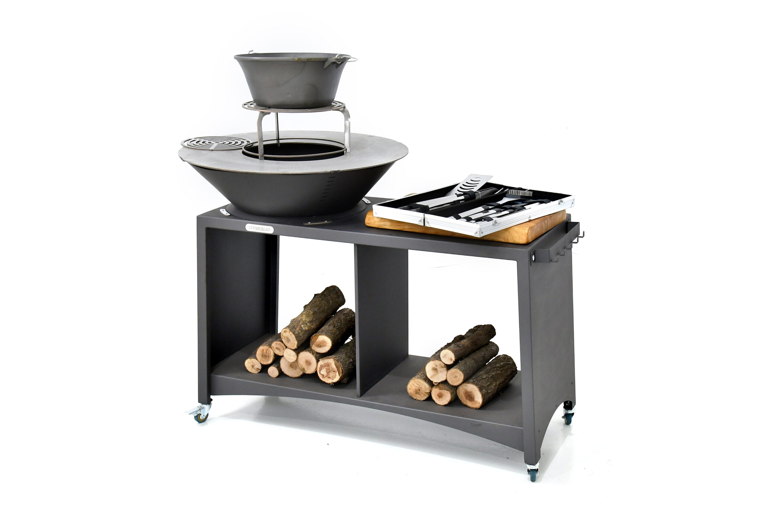 Braciere 75 Cm Piano Cottura in Acciaio Inox