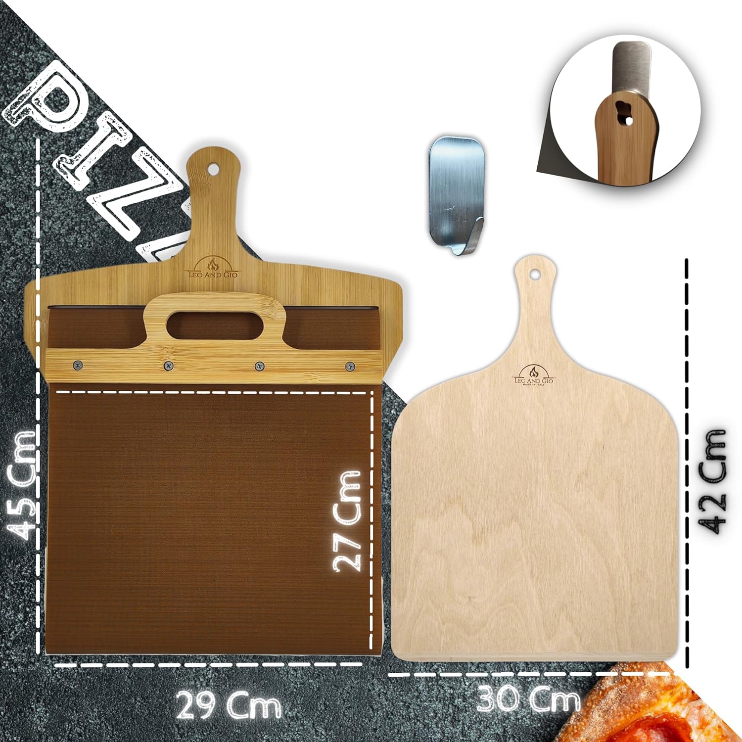 29 x 45 Cm Kit Pala Pizza Scorrevole EFFESTO