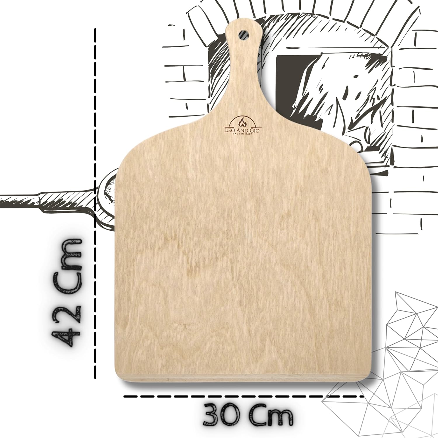 29 x 45 Cm Kit Pala Pizza Scorrevole EFFESTO