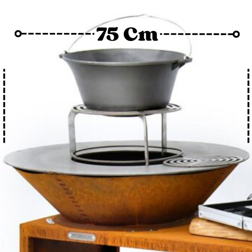 Braciere Ø75 / il Cono Corten/ Piastra Acciaio Inox