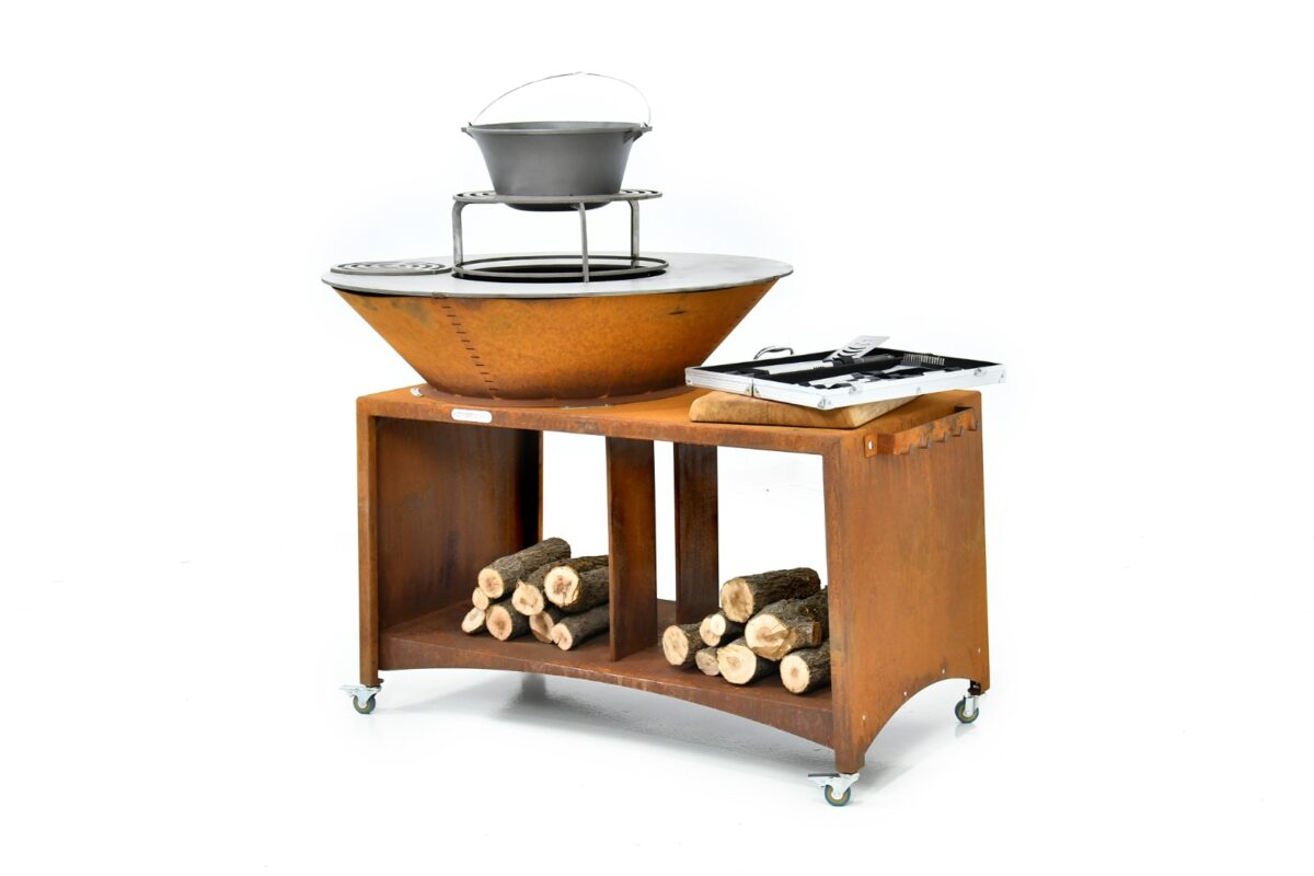 Braciere 100 cm Corten Acciaio / Acciaio Inox
