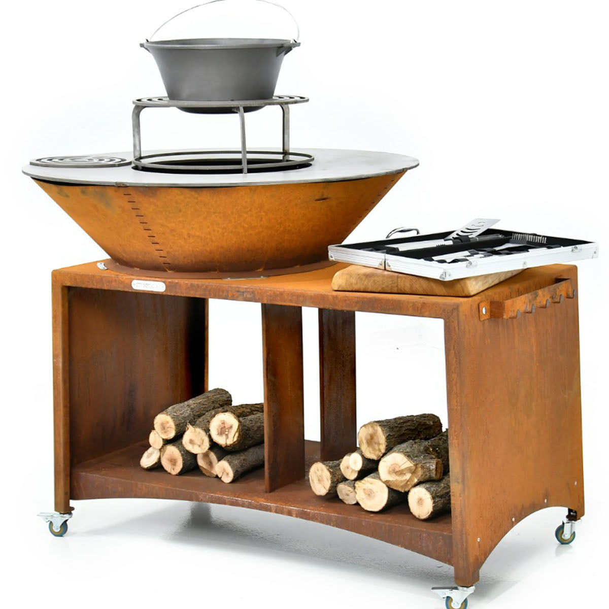 Braciere Ø100 T Corten Piano Cottura in Acciaio al Carbonio