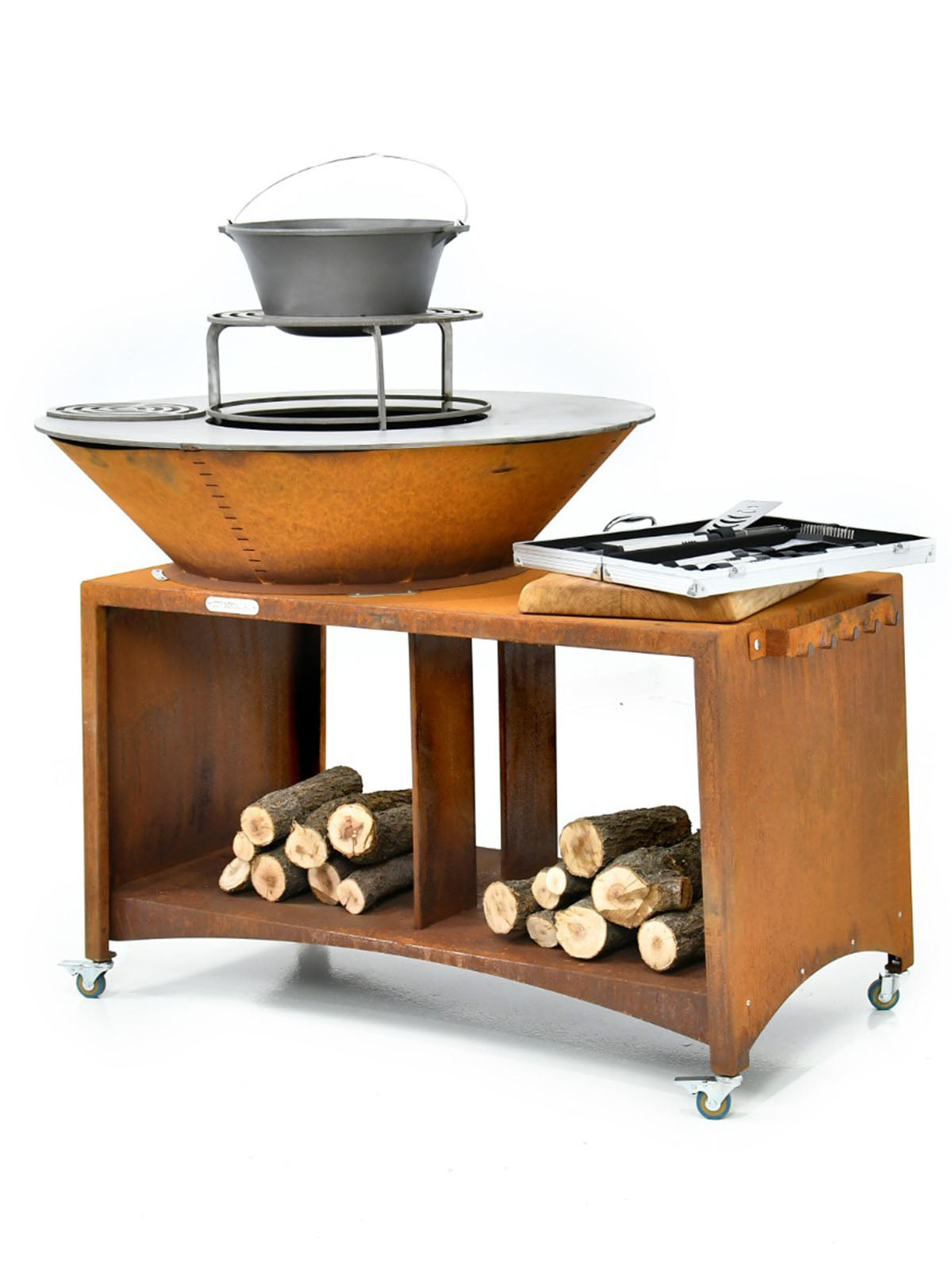 Braciere 100 cm Corten Acciaio / Acciaio Inox