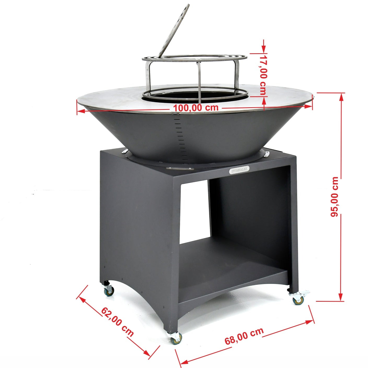 Braciere 100 cm Corten Acciaio / Acciaio inox
