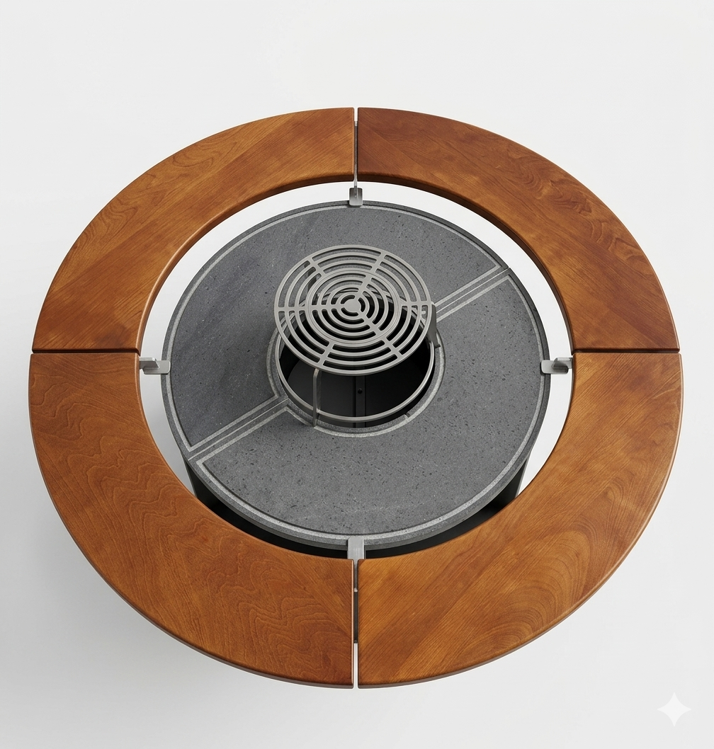 Tavolino Tondo in Legno 120 Cm