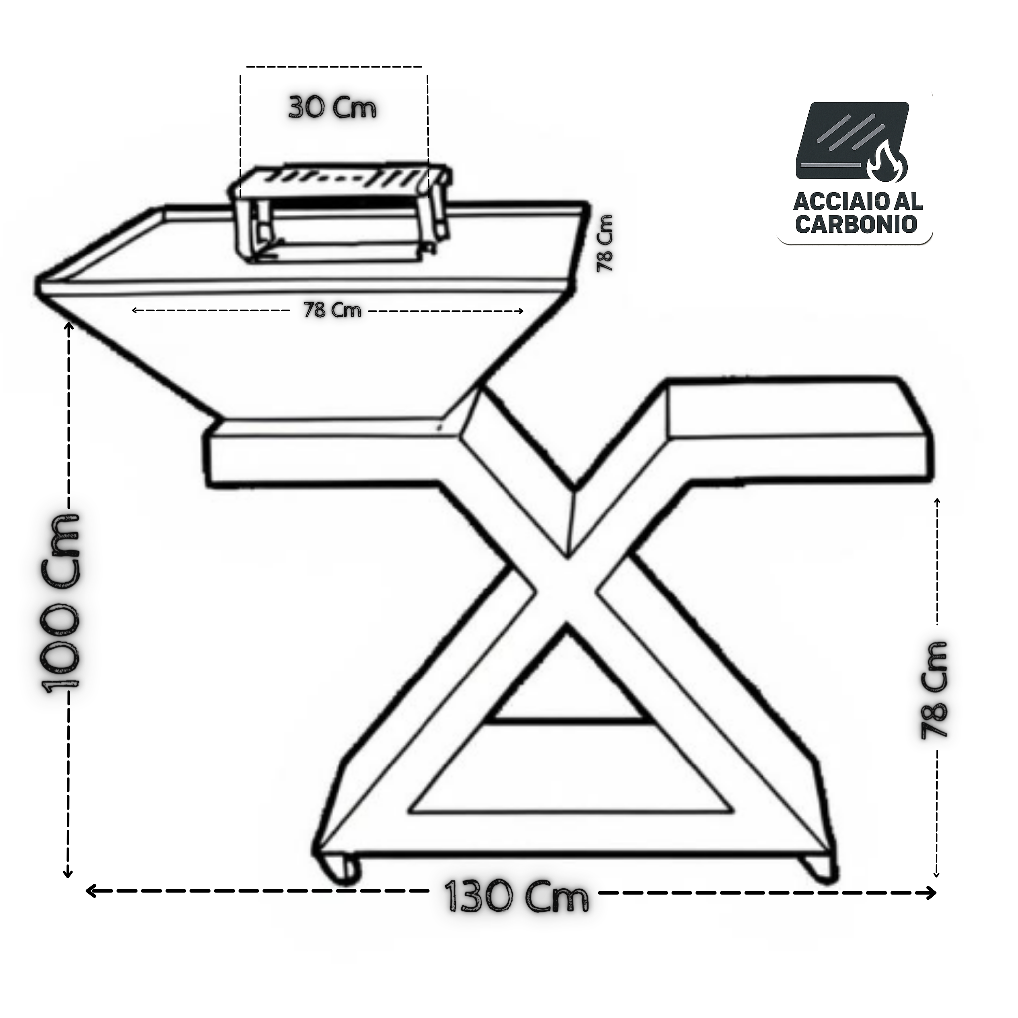 BRACIERE X  – Acciaio al Carbonio