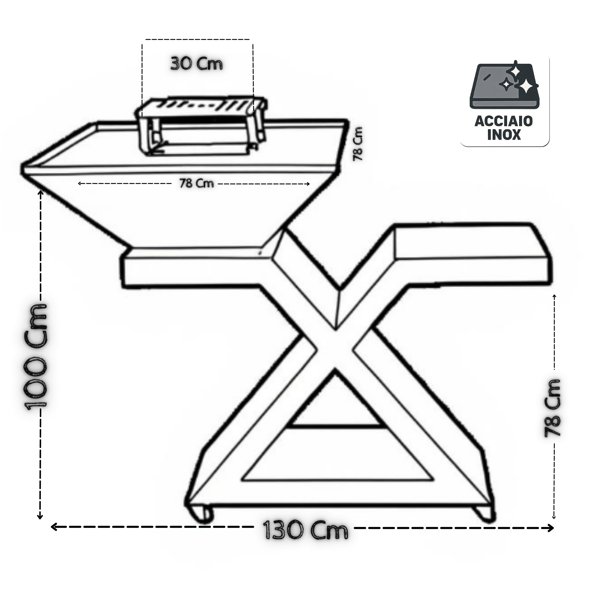 BRACIERE X  – Acciaio Inox