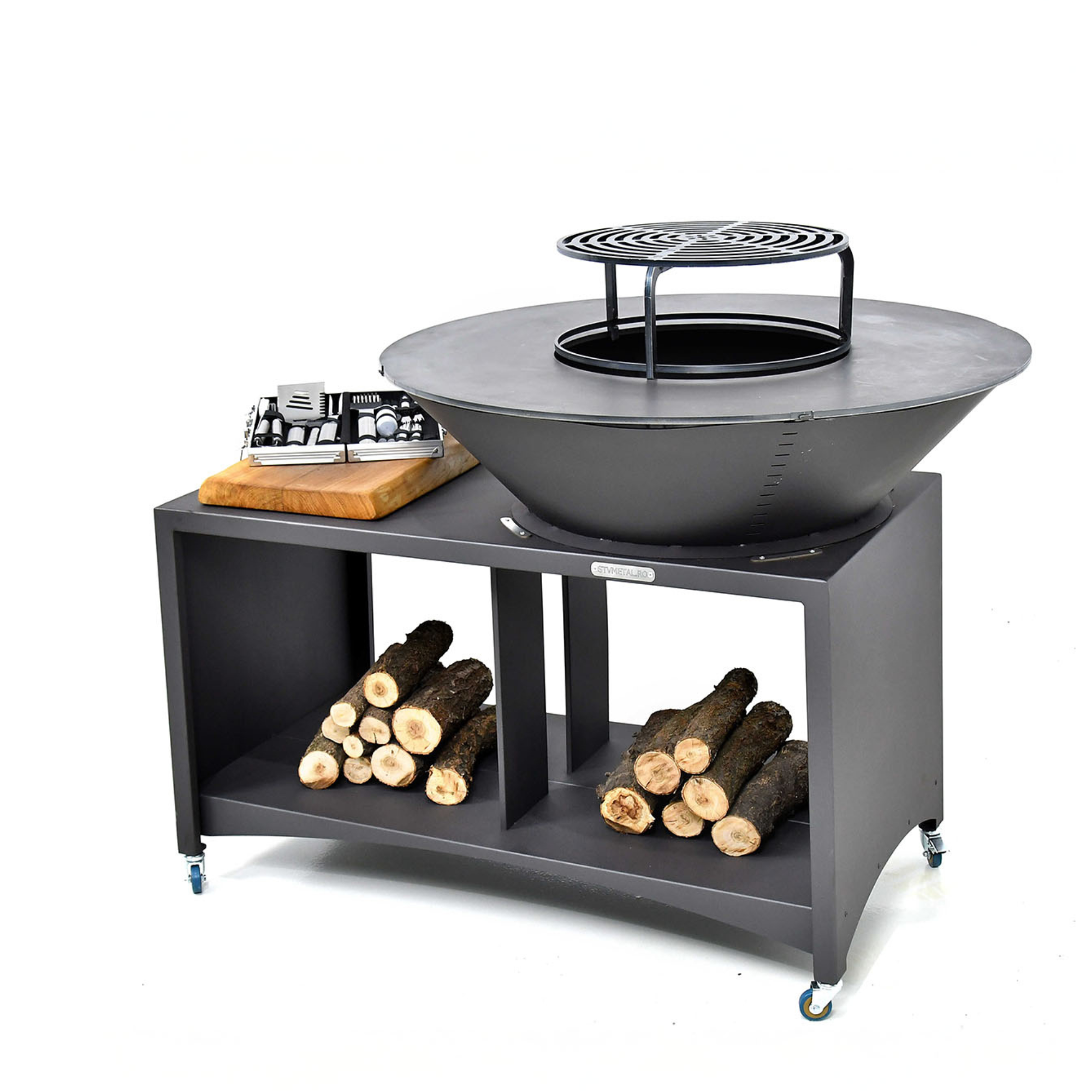 Braciere 100 cm Corten Acciaio / Acciaio Inox