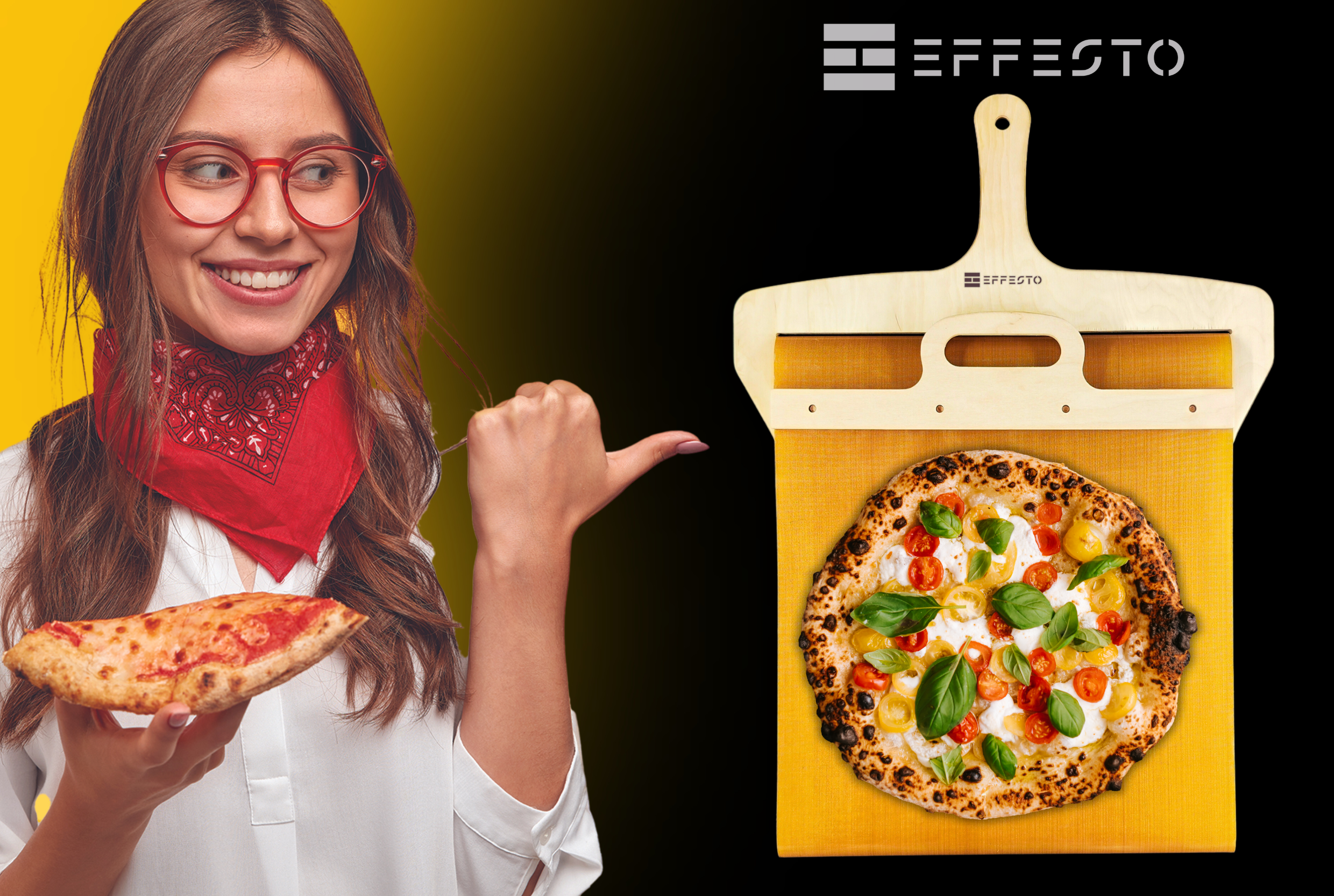 30 x 60 Cm Pelle à pizza coulissante EFFESTO