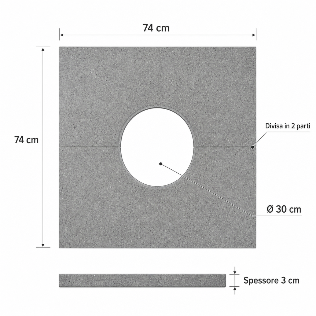 Pietra Lavica 73x73 Cm Spessore 3 Cm