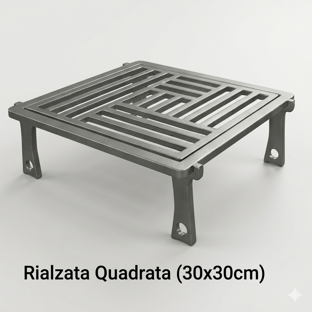 🔘 Griglia Rialzata Quadrata in Acciaio Inox AISI 304 30x30 cm