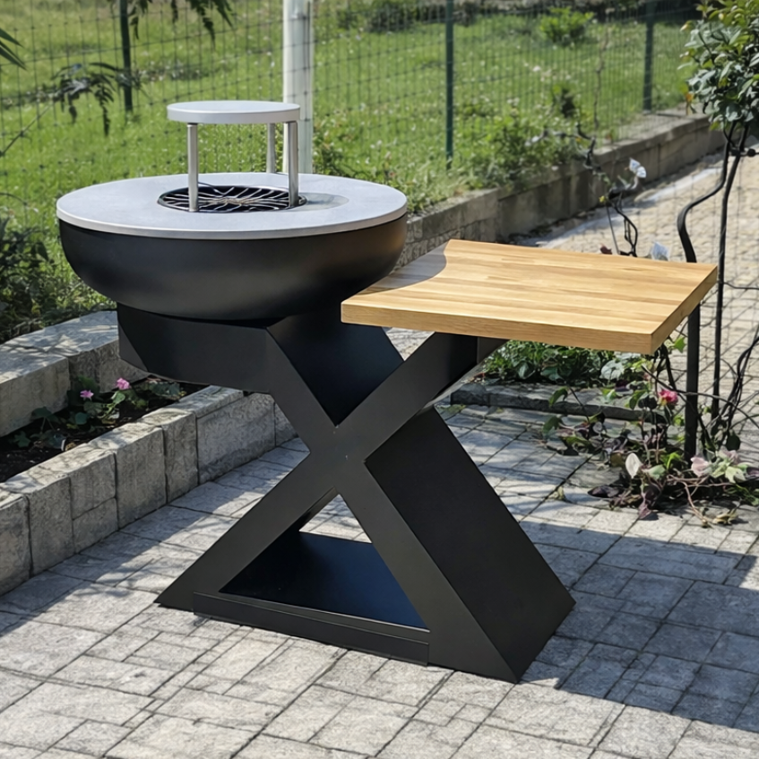 🔥 Braciere Modello X – Professional Edition con Pietra Lavica Siciliana