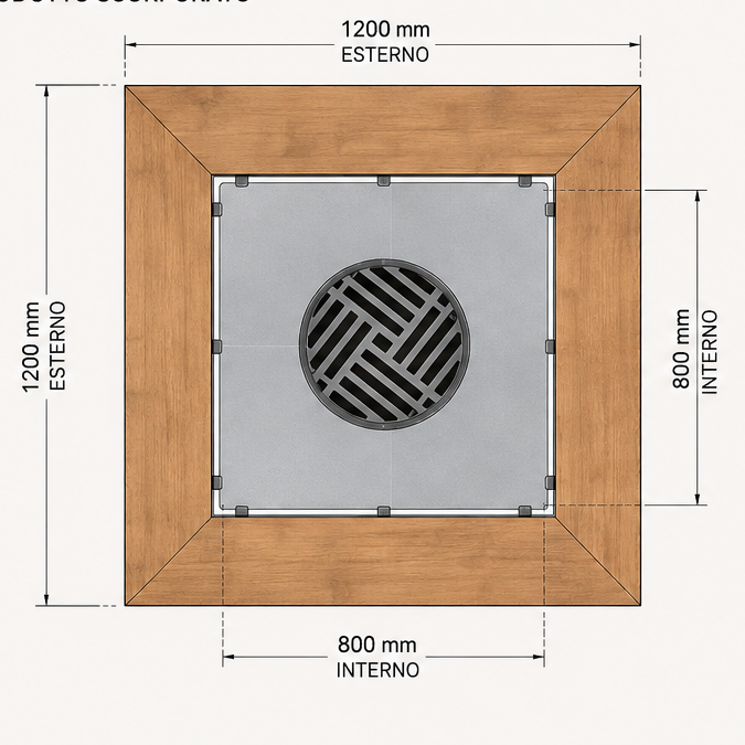 Tavolino in Legno 120 X 120